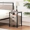 Bedside Table Bedside Cupboard with Adjustable Feet, Wooden Bedside Cabinet Sofa Side Table End Table for Bedroom/Small Space, Gray